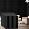 Nuanchu 120 Pcs 3D Slat Wall Panels 12 x 12 Inch PVC Fluted Textured Panel by Nuanchu