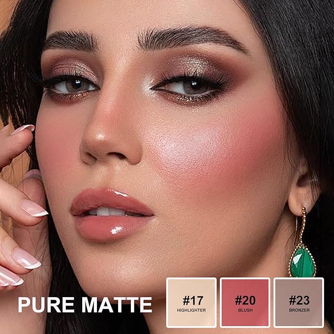 Lezero 3Pcs Contour Stick Makeup Kit, Shades with Matte Finish Highlighter, Blush and Bronzer Stick for Sculpt the Face and All Skin Type, Long Lasting, Smooth, Non-greasy, #1 NEUTRAL
