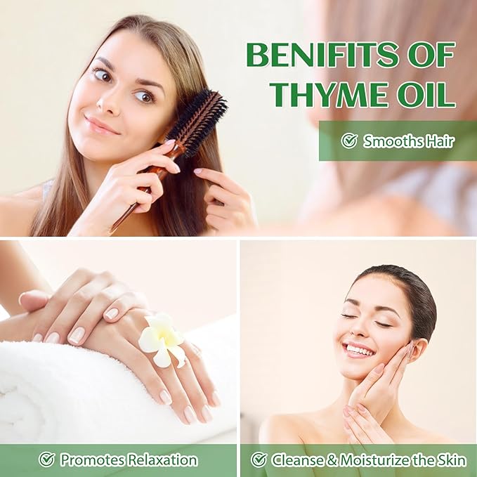 EVOKE OCCU Thyme Essential Oil for Diffuser, Massage, Candle and Soap Making - 4 FL Oz