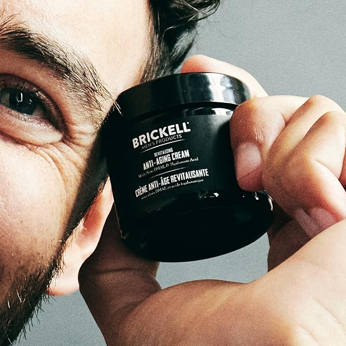 Brickell Men's Revitalizing Anti-Aging Cream For Men, Natural and Organic Anti Wrinkle Night Face Cream To Reduce Fine Lines and Wrinkles, 2 Ounce, Unscented