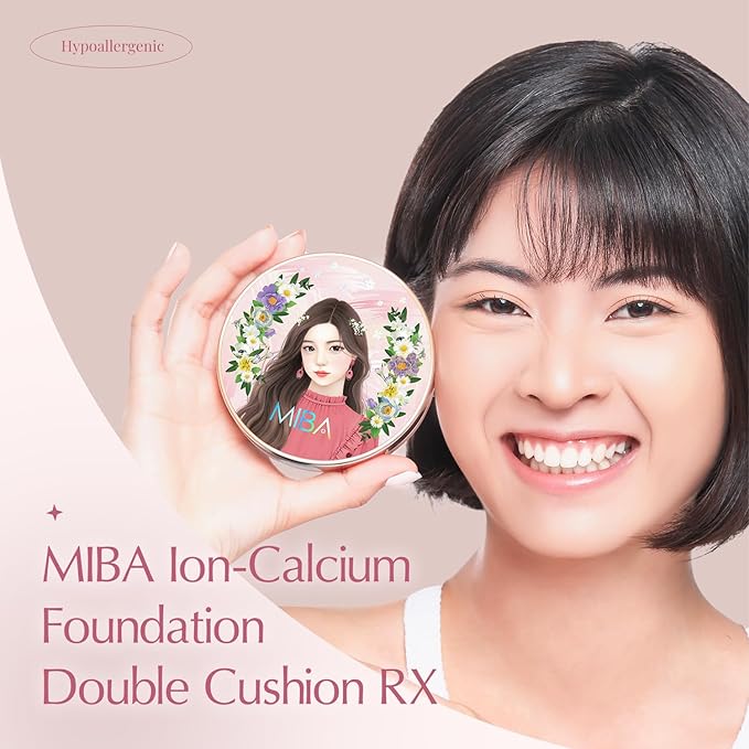 MIBA Ion Calcium Foundation Double Cushion RX No 27 Big Cushion SEASON2 Long Lasting Effect. Skin moisturizing. Glow Makeup High Coverage. Skin tightening relief. Smooth adhesion.(25 g / 0.88 oz)