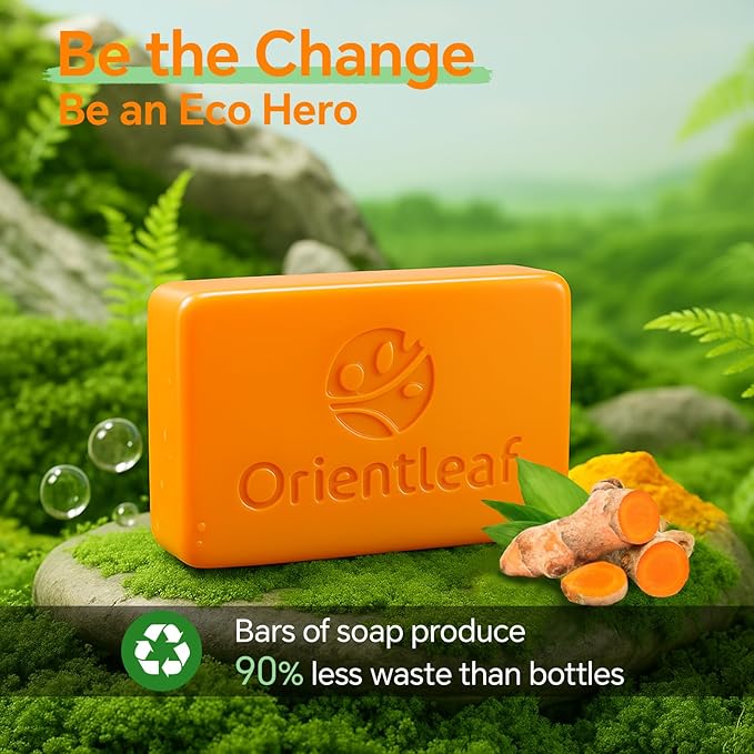 Kojic Acid and Turmeric Soap for Dark Spots Remover, Brightening, Hyperpigmentation for Face, 4oz x 2 BARS