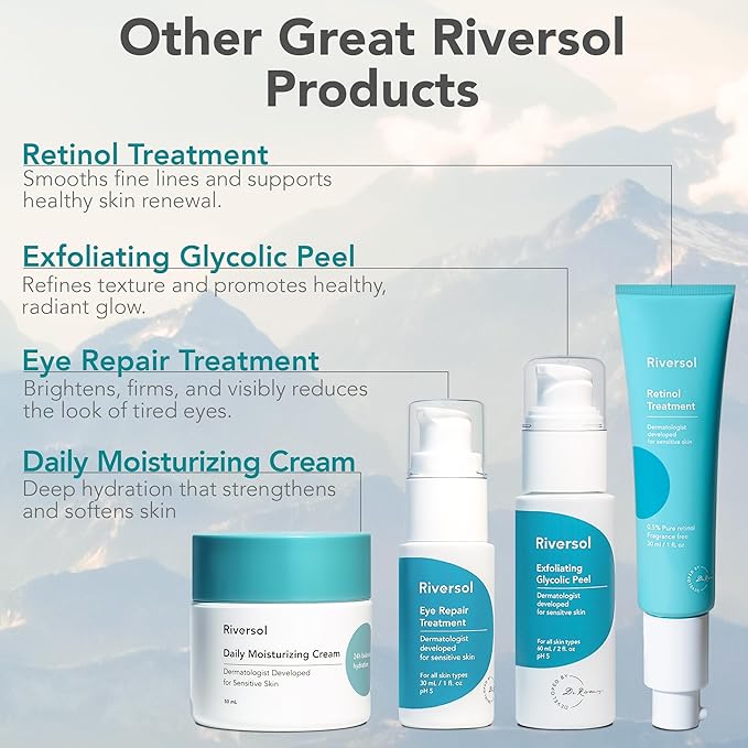 Riversol Anti-Aging Serum | Dermatologist-Developed Vitamin C Face Serum | Brightens Skin & Corrects Dark Spots | Reduces Wrinkles & Sun Damage | Sensitive Skin Safe | 2 fl oz