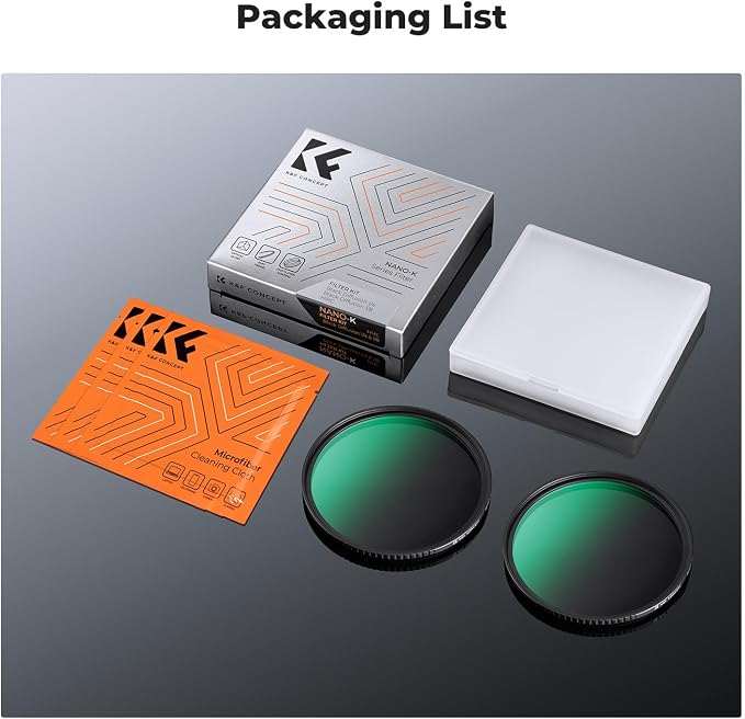 K&F CONCEPT 62mm Black Diffusion 1/4 & 1/8 Filters Kit Mist Cinematic Effect - Image 8