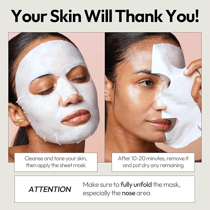 LAPCOS Pearl Sheet Mask, Daily Face Mask with Probiotics to Clarify Skin, Korean Beauty Favorite, 10-Pack