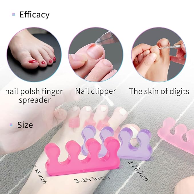 SUNFATT Gel Toe Separators,Toe Spacers for Women,Pedicures Toe Separators Use for Separation of Toenails or Nails,Beauty Pedicure Tools Suitable for Supplies for a Salon Pedicure.