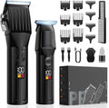 Professional Hair Clippers for Men Cordless Trimmers Kit with LED Display Electric Beard Trimmer for Kid Cordless Beards Trimmer Haircut Grooming Kit Gift for Men Women Barber Kids (Black)