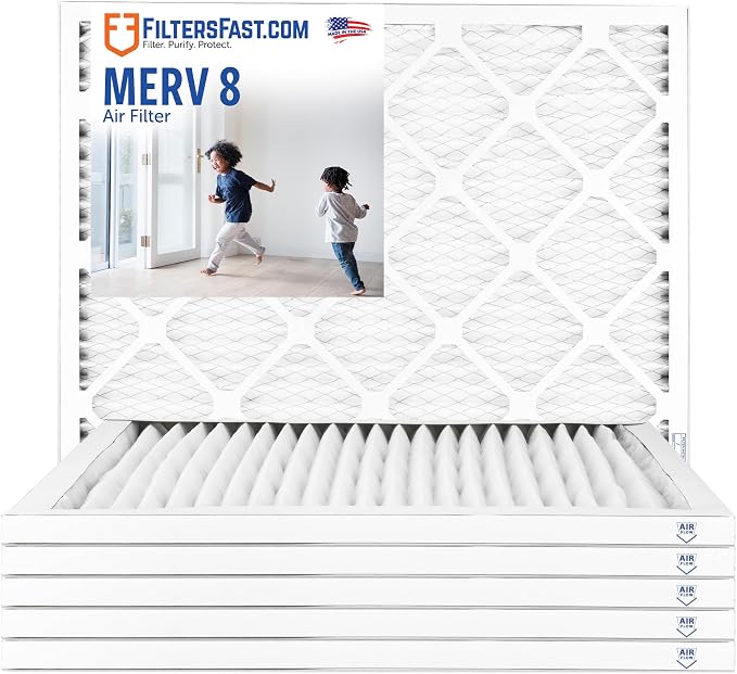 Filters Fast 18x18x1 Air Filter MERV 8, Made in the USA, Actual Size: by FiltersFast