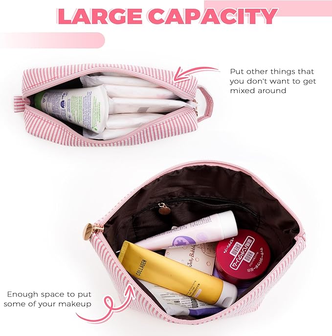 Personalized Anniversary Wife's Birthday Gifts,Mothers Day Gifts for Women,Wife Gifts from Husband,Cool Birthday Gifts for Wife,Makeup Bag Set Cosmetic Bag for Teen Girls - Peach,R