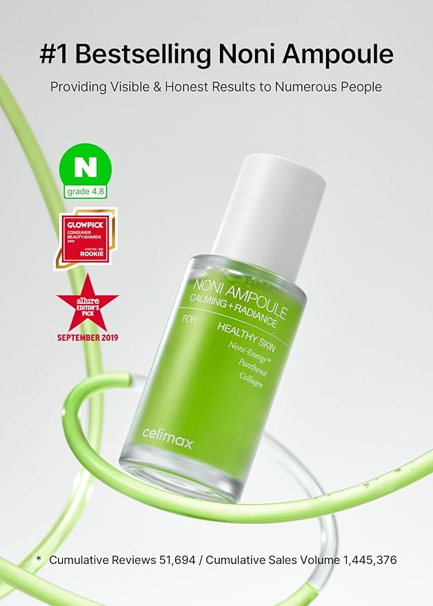 celimax Noni Energy Ampoule 10ml, Travel Size | with Noni Extract, Hydrating, Moisturizing & Soothing Serum for Wrinkles & Fine Lines, Mild Ampoule For Face