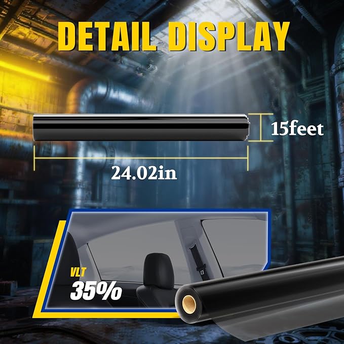 ARANA Ceramic Window Tint for Cars with 35% Percent VLT Real Privacy Auto Window Tint Film 99% Heat Sun UV Blocking for Sedan SUV Anti Glare & Scratch 24" in x 15'Ft