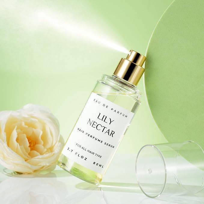 Hair Perfume for Women, Summer Lightweight Long Lasting Fragrance Mist - 3:7 Hydrating Serum Alcohol Free Formula, Argan Oil Scented Hair Spray with Keratin & Elastin (Lily Nectar) 2.7 fl oz