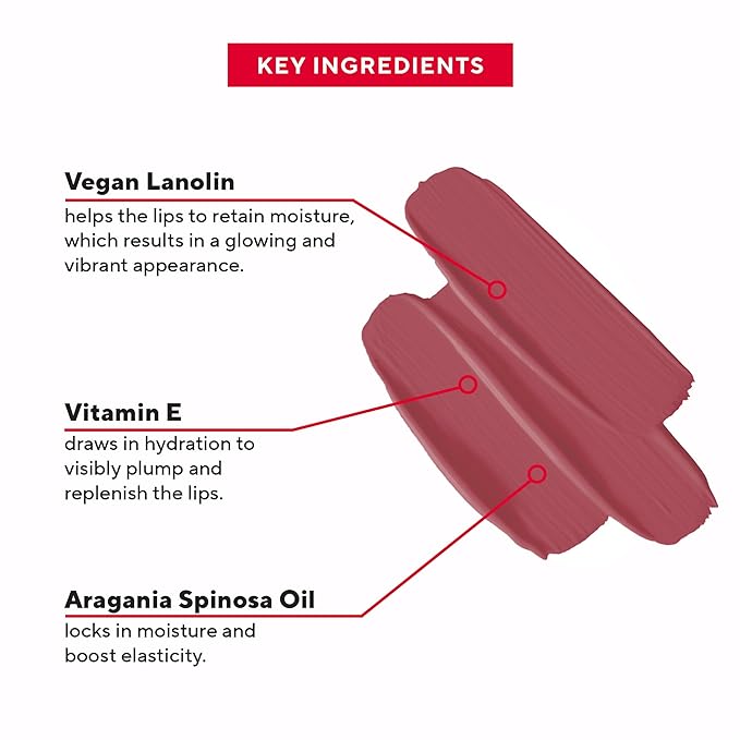 Mirabella Sealed with a Kiss Full Coverage Moisturizing Lipstick, Richly Pigmented, Ultra Creamy, Hydrating and Mineral-Based Lip Color with Antioxidant Vitamin E in Matte & Shine Shades, Barely Beige