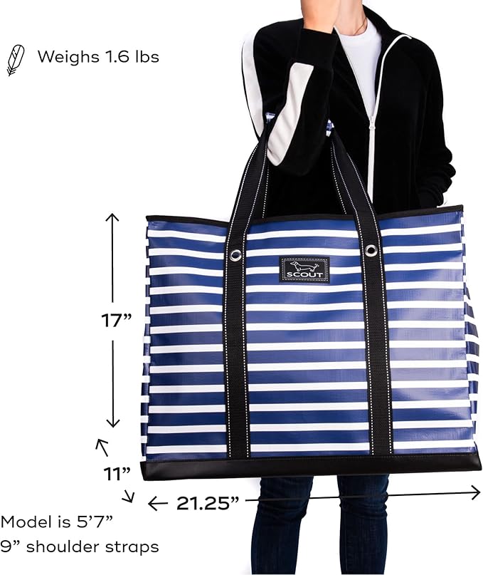 SCOUT 3 Boys Zip Tote X-Large - Durable Lightweight Bag for Beach, Pool, Family Travel, Storage - Water-Resistant, Zips Shut