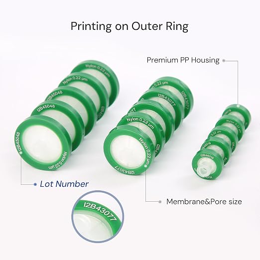 100 Pack Syringe Filter Nylon Lab Filters 0.45μm Pore Size 33mm Diameter - Image 4