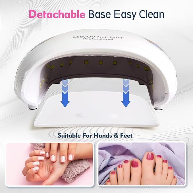 Goodoo UV LED Nail Lamp, 48W Nail Dryer for Gel Polish with 4 Timer Settings & LCD Display and Automatic Sensor, Professional UV Dryer for Home Salon