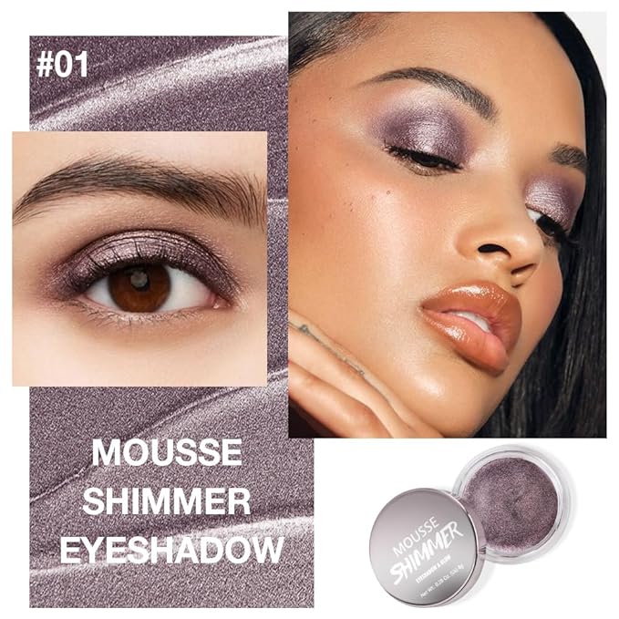 Cream Glitter Dark Purple Shimmer Metallic Eyeshadow Palette Makeup, Natural Single Mini Instant Holographic Eyeshadow For Women, Sombras Crema Para Ojos, Talc, Paraben & Cruelty Free