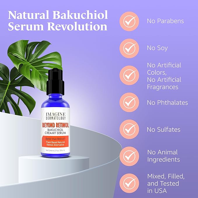 2% Bakuchiol 2 floz Creamy Serum - Beyond Retinol Generous Size - G3L Delivery System for Anti-Aging & Anti Wrinkle Moisturizer Bio-Retinol - Bakuchiol Oil, 59.4 ml