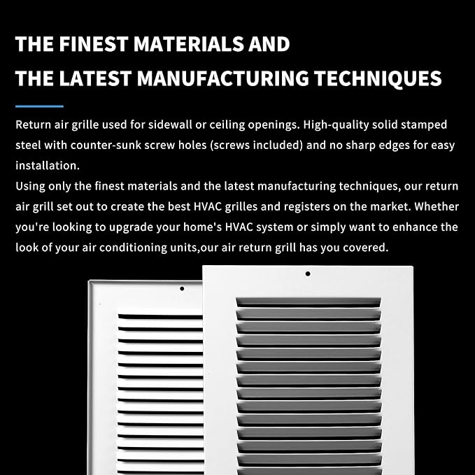 12x12 Return Air Grille, Air Return Vent Cover, Flat Vent Cover, Rejillas De - Image 5