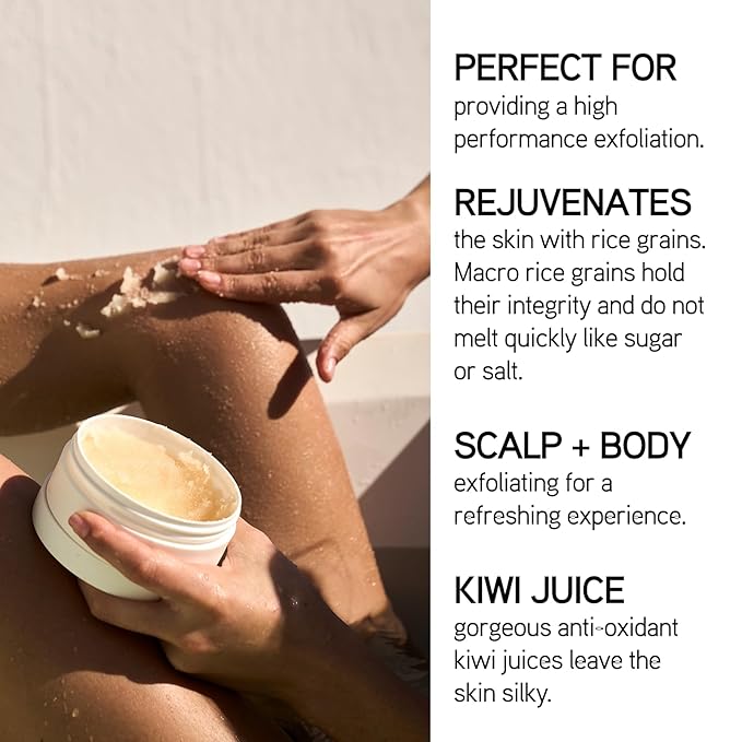 Iles Formula Scalp + Body Exfoliant - Dual Exfoliation with Rice Husk + Alpha Hydroxy Acids From Kiwi Fruit, Gentle Antioxidant - Dead Skin Remover & Rejuvenation - (50 ml) Bergamot Scent