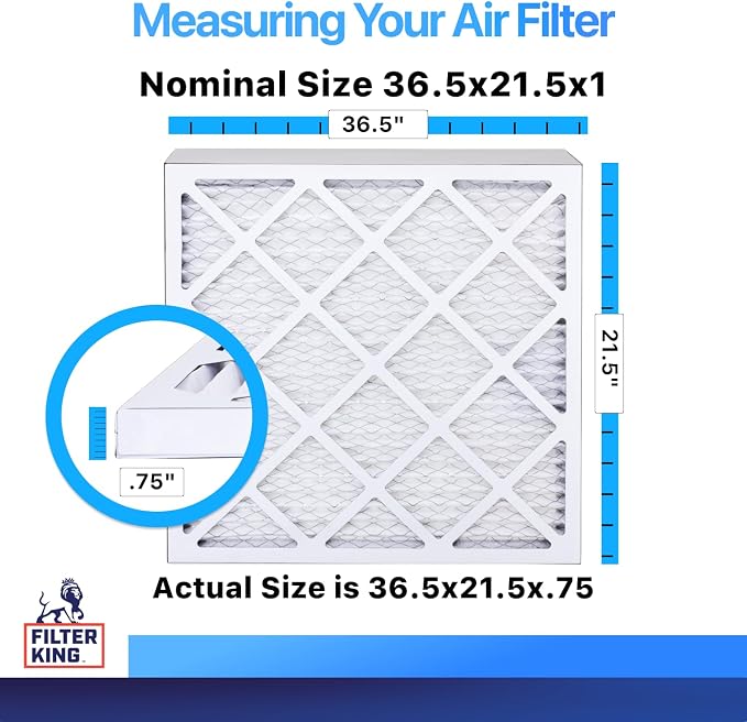 Filter King 36.5x21.5x1 Air Filter | 4-PACK | MERV 8 HVAC Pleated A/C Furnace - Image 2