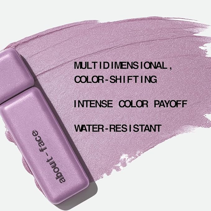 aboutface Fractal Glitter Eye Paint Take A Trip– Smudge-Proof, Long-Lasting Liquid Eyeshadow – Intense Sparkle with Mousse Texture – Vegan, Cruelty-Free – 0.13 oz (Lavender)