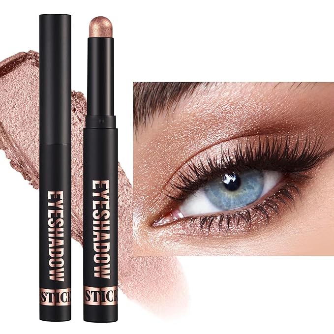 Mauve Taupe Eyeshadow Stick, Cream Smooth Shimmer Single Eyeshadow Pencil, High Pigmented Eye Shadow Brightener Stick, Hypoallergenic Waterproof Long Lasting Eye Highlighter Stick(10#)
