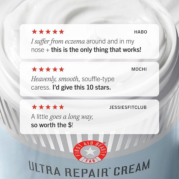 First Aid Beauty - Ultra Repair Cream, Intense Hydration Whipped Colloidal Oatmeal, Clinically Proven to Strengthen Skin Barrier in 7 Days & Helps Relieve Eczema, Luxury Face & Body Moisturizer, 12 oz