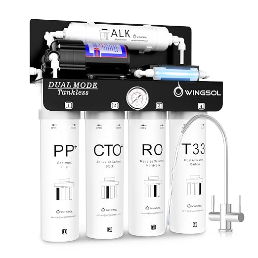 WINGSOL WINGSOL Dual Outlet Reverse Osmosis Water Filter, Mineral Alkaline UV 0 by WINGSOL