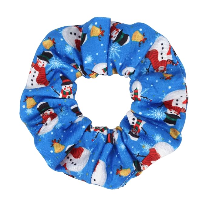 12 PCS Christmas Hair Scrunchies Snowflake Santa Christmas Tree Antlers Elk Snowman Hair Ties Soft Elastic Hair Bands for Women Girls Gifts Ponytail Holders Hair Accessories