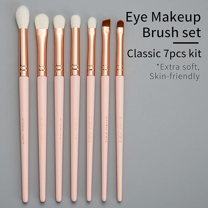 Natural Goat Hair Eye Shadow Brush Set Professional, Blending Eyeshadow Brush Set with Case, Small Nose Contour Brushes, Natural Hair Eyeshadow Brushes, Eye Brush, Eyeshadow Blending Brush.