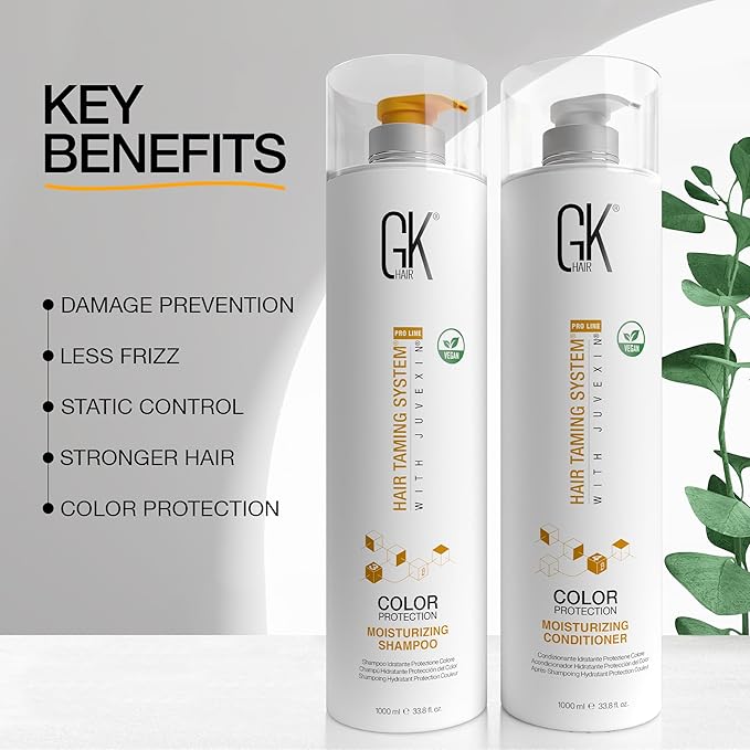 Moisturizing Shampoo and Conditioner Hydrate Set for Colored Treated Hair Keratin Treatment Cleansing Dry to Normal Sulfate Paraben Free All Hair Types for Men and Women By GK HAIR - (2 X 33.8 Oz)