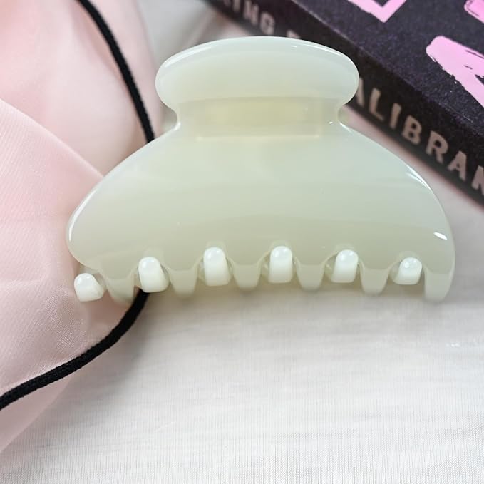 Handmade Celluloid Acetate French Design Barrettes Tortoise Shell Claws Hair Claw Luxury Fashion Accessories Hair Clip for Women (jade green)
