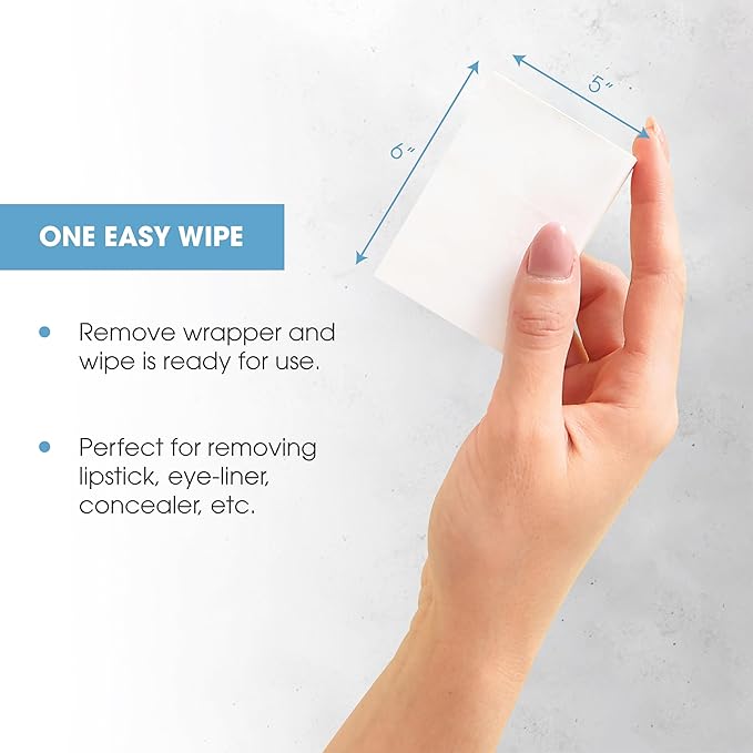 Diamond Wipes Makeup Remover Wipes, Alcohol Free Facial Cleansing Wipes with Vitamin E, Case of 500 Face Wipes