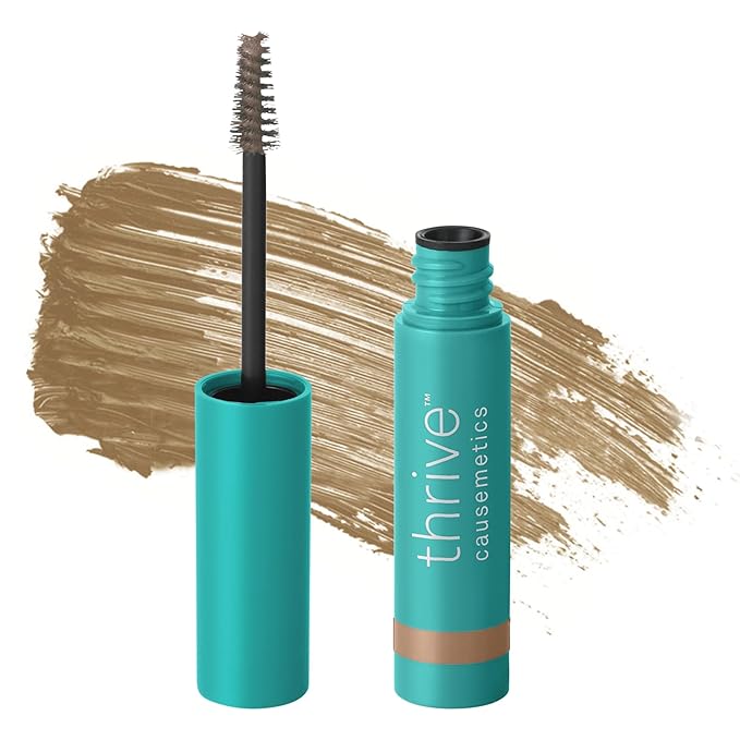 Thrive Causemetics Instant Brow Fix Semi-Permanent Eyebrow Gel, Waterproof Tinted Eye Brow Gel with Vitamin B5, Smudge-Proof, Vegan & Cruelty Free, Blanka (Taupe)