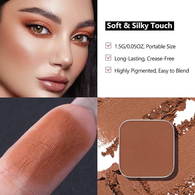 3-Color Eyeshadow Combo Pack – Matte & Shimmer Neutral Shades,Powder, Highly Pigmented, Long-Lasting, Refills Pans for Custom Magnetic Palette