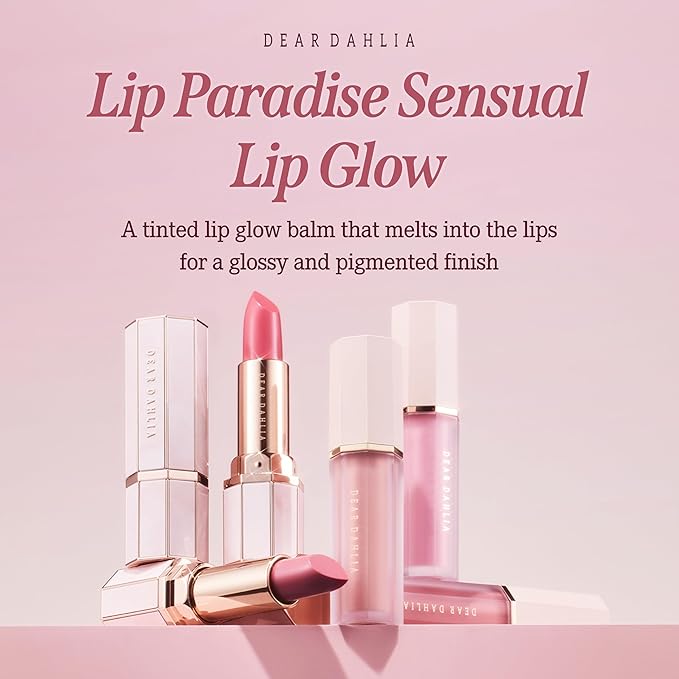 DEARDAHLIA Lip Paradise Sensual Lip Glow (Emily) - Weightless Hydrating Vegan Lipstick with Glossy Finish, Natural Radiant Glow & Shea Butter Nourishment. 0.11 oz