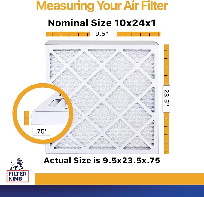 Filter King 10x24x1 Air Filter | 6-PACK | MERV 13 HVAC Pleated A/C Furnace - Image 2