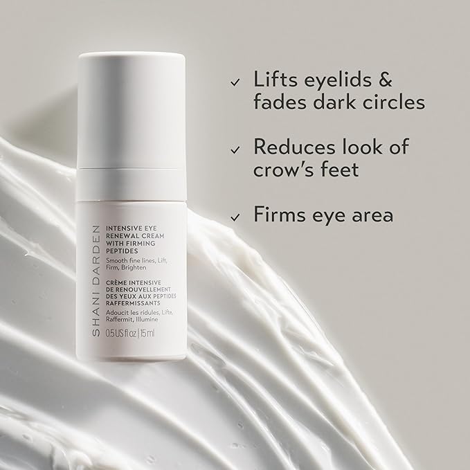 SHANI DARDEN Intensive Eye Renewal Cream, Hydrating Under Eye Cream for Dark Circles, Fine Lines, Wrinkles & Crows Feet with Niacinamide, Shea Butter & Ceramide, Crease-Free & Makeup-Ready, 0.50 fl oz