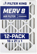 Filter King 16x21x1 Air Filter | 12-PACK | MERV 8 HVAC Pleated A/C Furnace by FilterKing