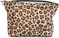 STARDW Leopard Makeup Bag Organizer Cosmetic Bags for Women and Girls,Travel Toiletry Bag Large Capacity Canvas Makeup Zipper Pouch, Purse Organizer Pouches
