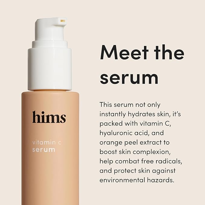hims Vitamin C Serum for Men - Brightens, Evens Skin Tone, Reduces Wrinkles - Highly Concentrated Anti-Aging Vitamin C Face Serum for Men - 1 fl oz