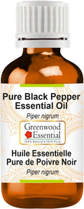 Greenwood Essential Pure Black Pepper Essential Oil (Piper nigrum Steam Distilled 100ml (3.38 oz)
