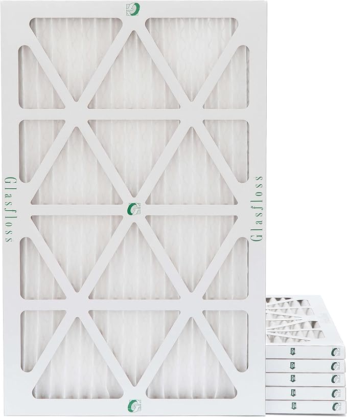 Glasfloss 18x25x1 MERV 10 Pleated Air Filters Box of 6. Actual Size: 17-1/2 x by Glasfloss