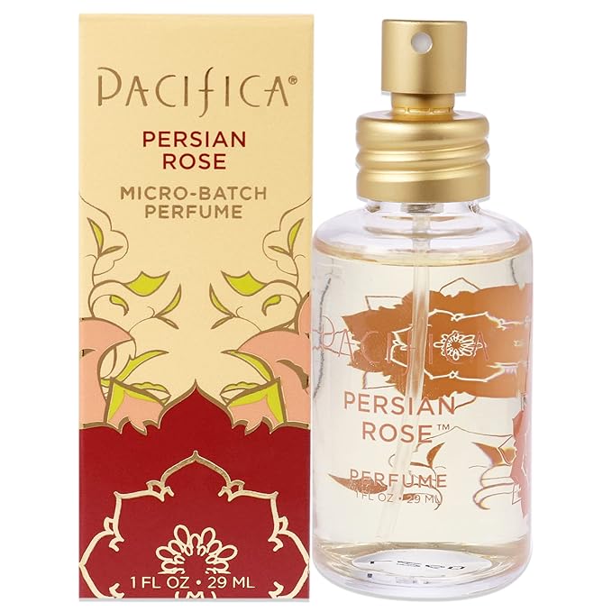 Pacifica Beauty, Persian Rose Clean Fragrance Spray Perfume, Made with Natural & Essential Oils, Fresh Rose Scent, Vegan + Cruelty Free, Phthalate-Free, Paraben-Free, Gifts for Her, 29 ml. 1 fl. oz