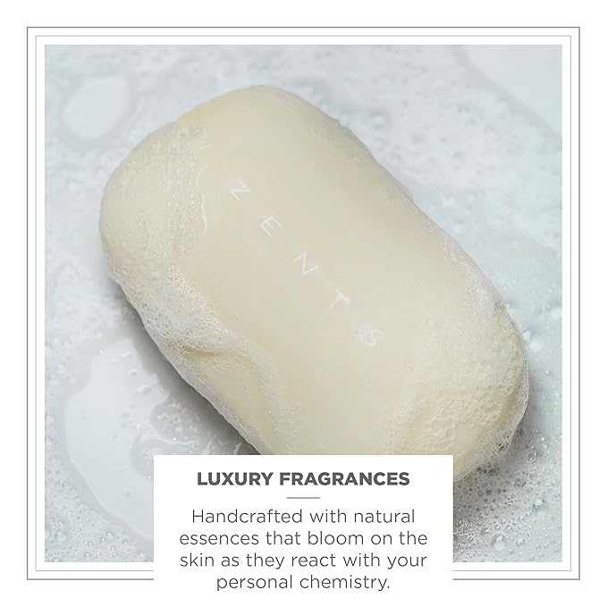 Zents Triple-Milled Luxe Bar Soap (Mandarin Fragrance) | Moisturizing Soap with Organic Shea Butter | Gentle Hand & Body Wash | Nourishes & Softens Skin | 5.7 oz