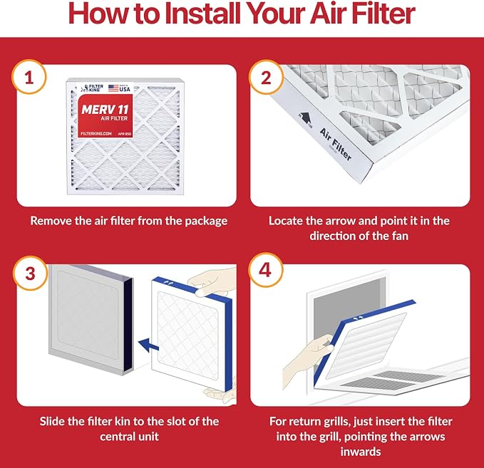 Filter King 17x20x1 Air Filter | 6-PACK | MERV 11 HVAC Pleated A/C Furnace - Image 4
