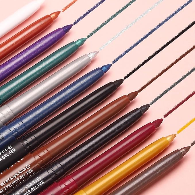 Purple Waterproof Eyeliner Pencil Retractable Cream Purple Gel Eyeliner Smudge-proof Hypoallergenic (06#)