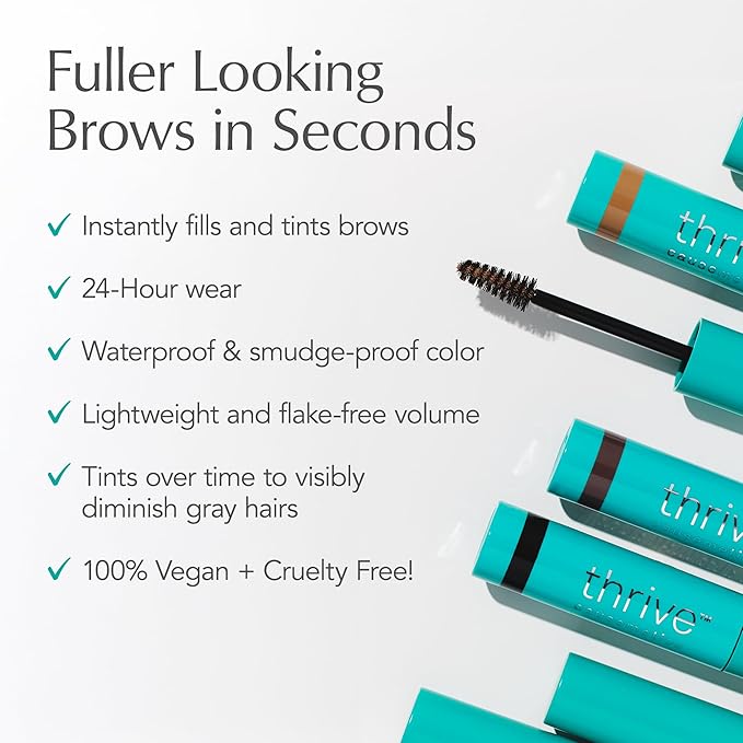 Thrive Causemetics Instant Brow Fix Semi-Permanent Eyebrow Gel, Waterproof Tinted Eye Brow Gel with Vitamin B5, Smudge-Proof, Vegan & Cruelty Free, Blanka (Taupe)