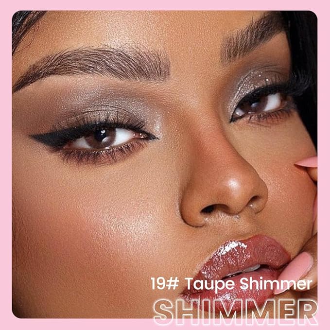 evpct 1Pcs Taupe Shimmer Cream Eye Shadow Brightener Sticks for Eyes Waterproof Pigmented, Double Ended Cream Eyeshadow Stick Pencil Pen with Applicator, Eye Shadow Palette Highlighter Makeup 19#